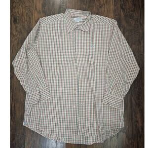 Southern Charm Button up Shirt Size XXL Classic Fit Orange Green White